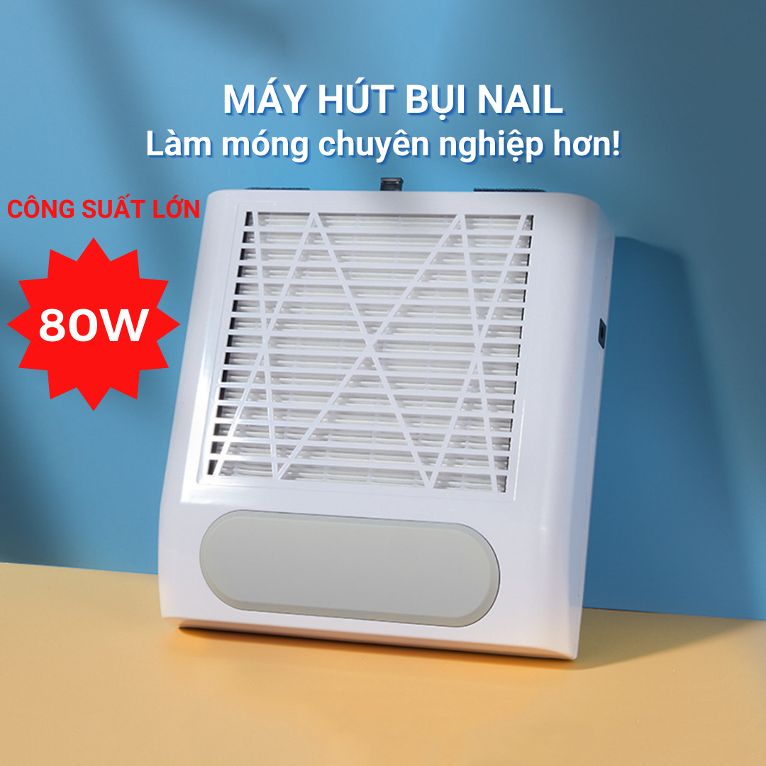 Máy Hút Bụi Nail BQ858-8, Máy Hút Bụi Móng Cao Cấp Công Suất Lớn 80W, Hút Siêu Sạch Chuyên Dụng Cho Ngành Nail