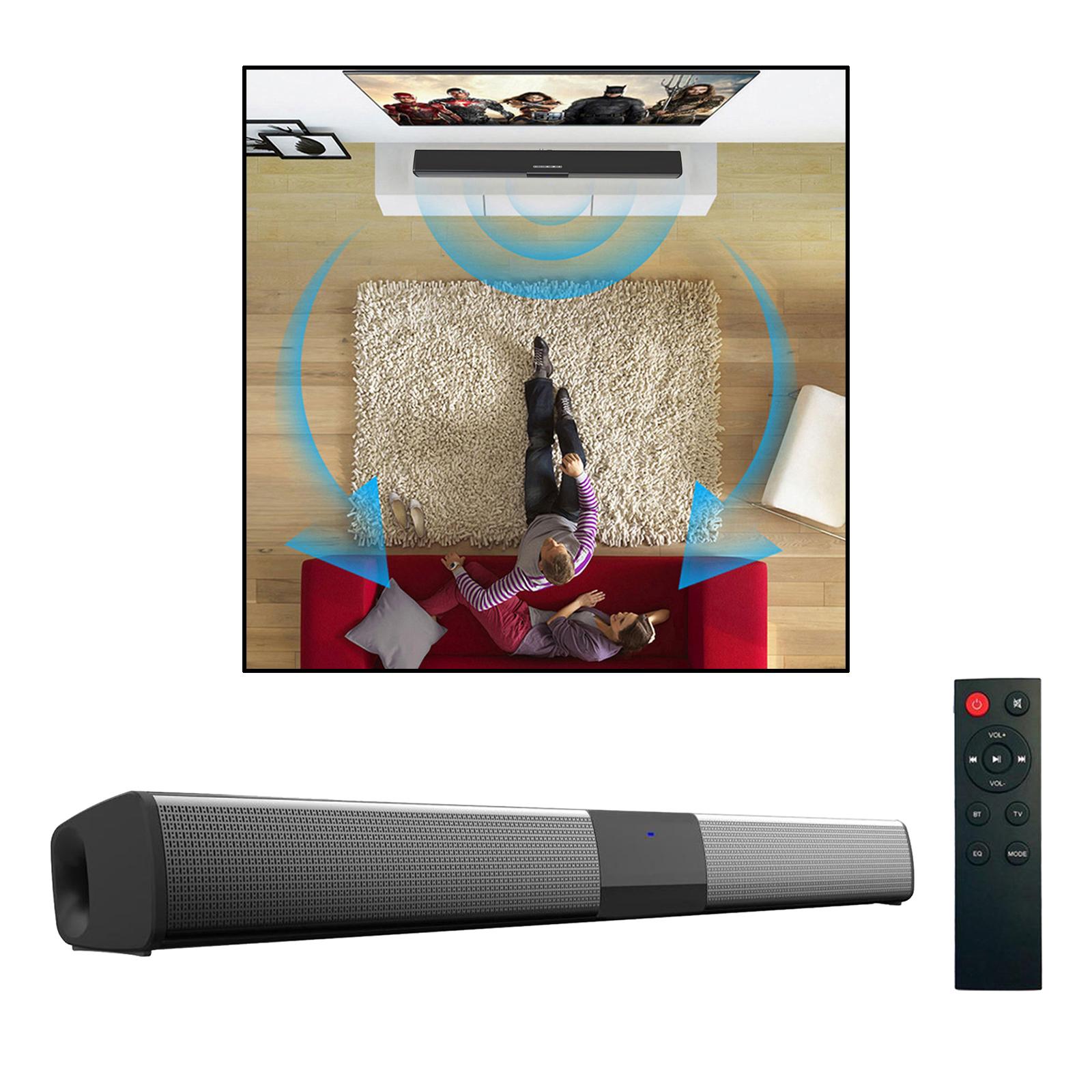 Portable TV Soundbar Bluetooth Speaker System Subwoofer Loudspeaker AUX New