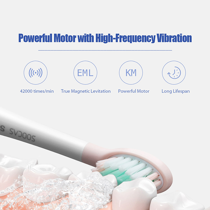 Bàn chải đánh răng điện Xiaomi SOOCAS V1 Sonic Bàn chải đánh răng tự động siêu âm Type-c có thể sạc lại 3 chế độ Không thấm nước