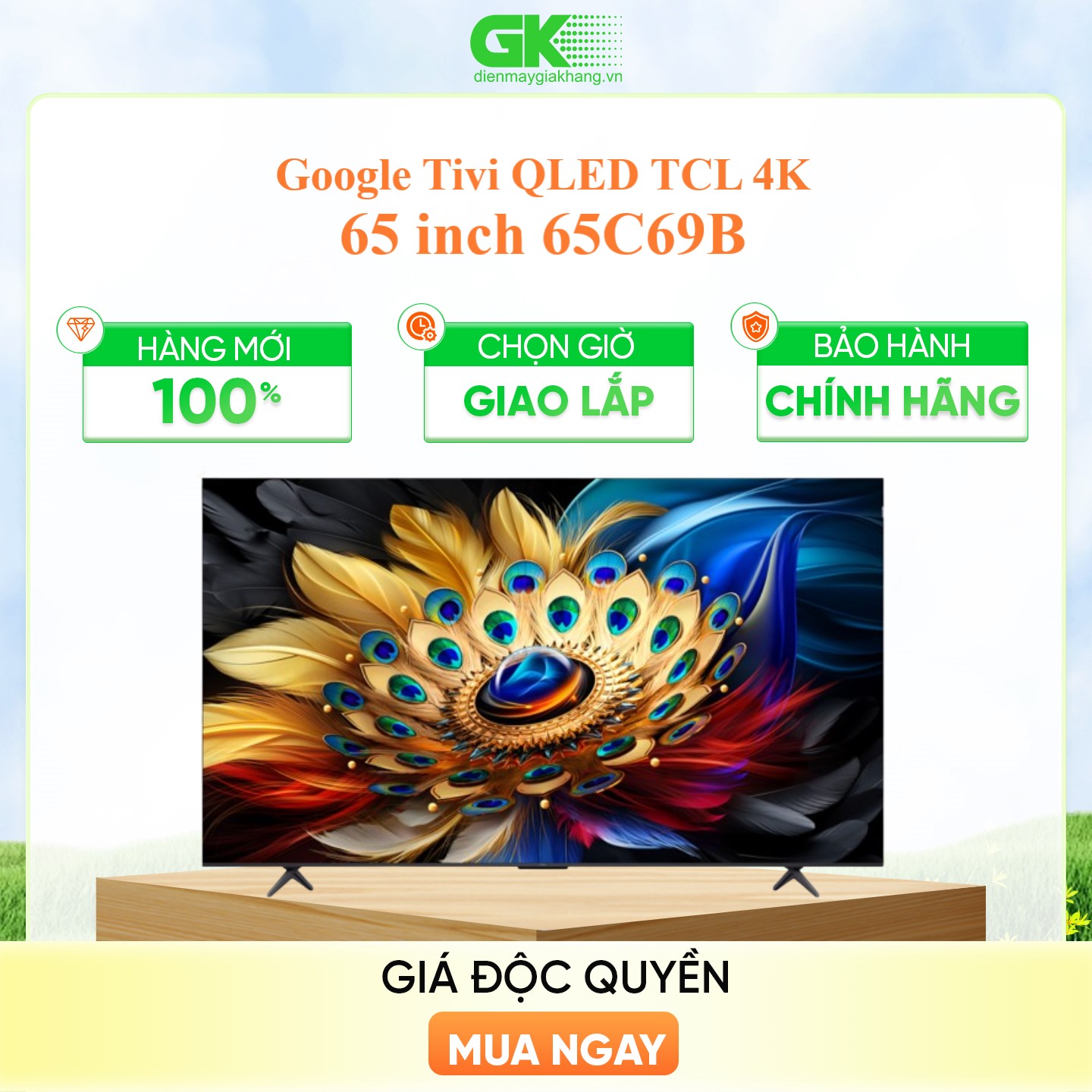 65C69B - Google Tivi QLED TCL 4K 65 inch 65C69B - Hàng Chính Hãng - Chỉ Giao Hồ Chí Minh