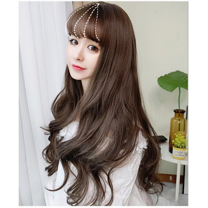 Tóc giả gợn nhẹ mái thưa Wina-9144