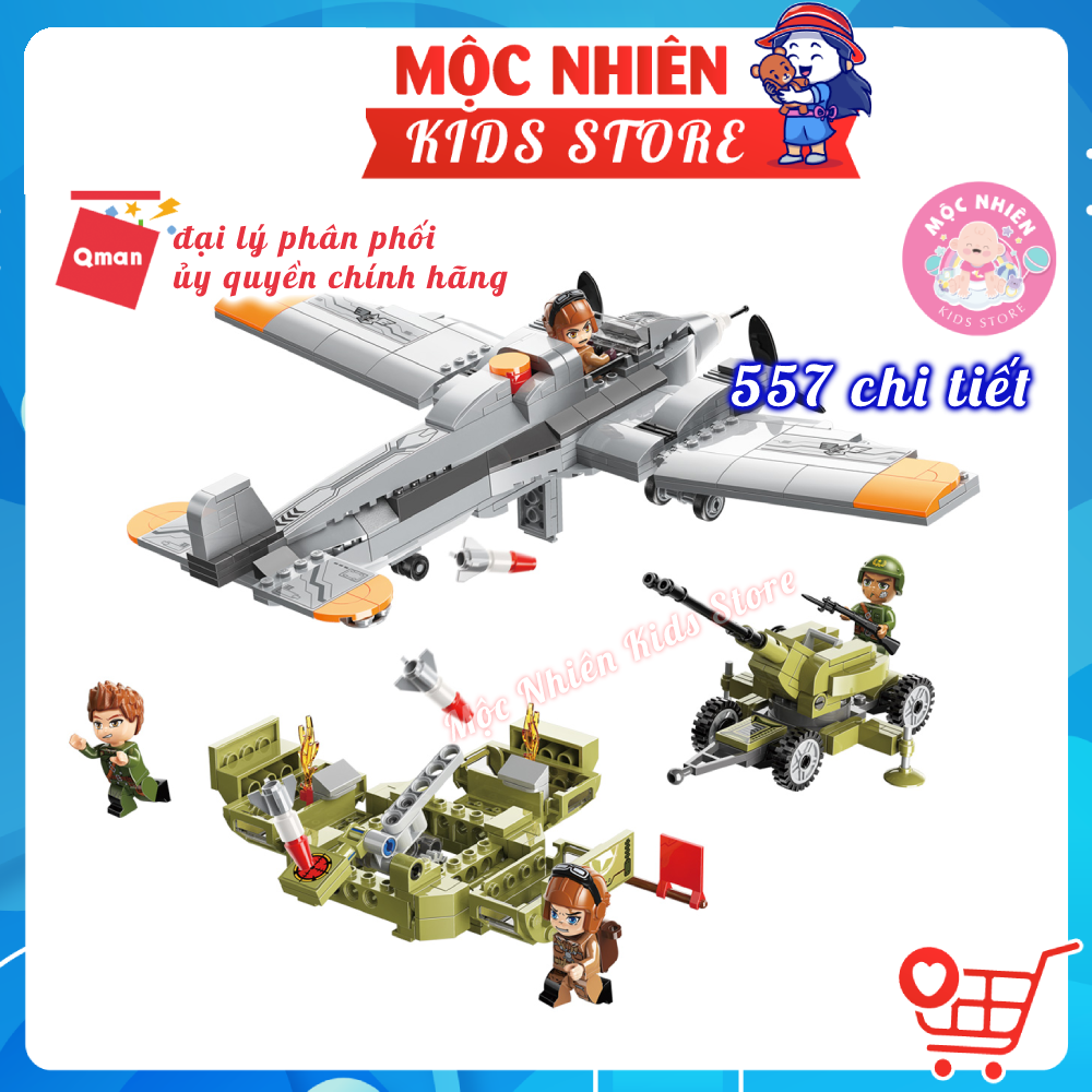 Đồ chơi lắp ráp xếp hình Máy bay chiến đấu Qman 21013 – Máy bay ném bom dành cho các bé trên 6 tuổi