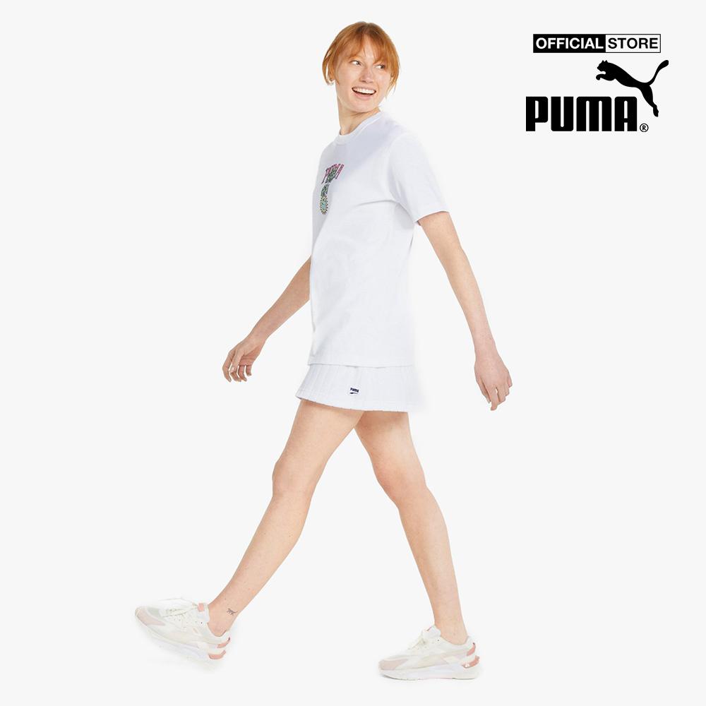 PUMA - Chân váy mini thể thao lưng thun Downtown Towelling 533592