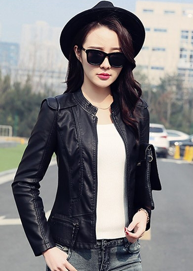 Áo Khoác Nữ Da AKD8 - Đen
