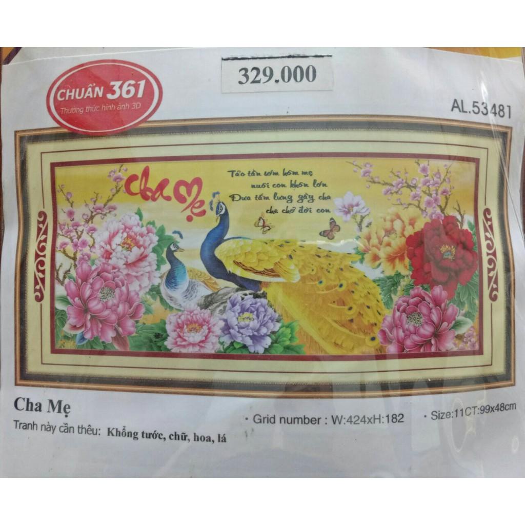 Tranh thêu cha mẹ, kích thước 99 x 48