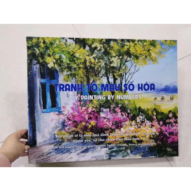 Tranh tô màu theo số sơn dầu số hóa DIY Painting (40*50cm) có khung