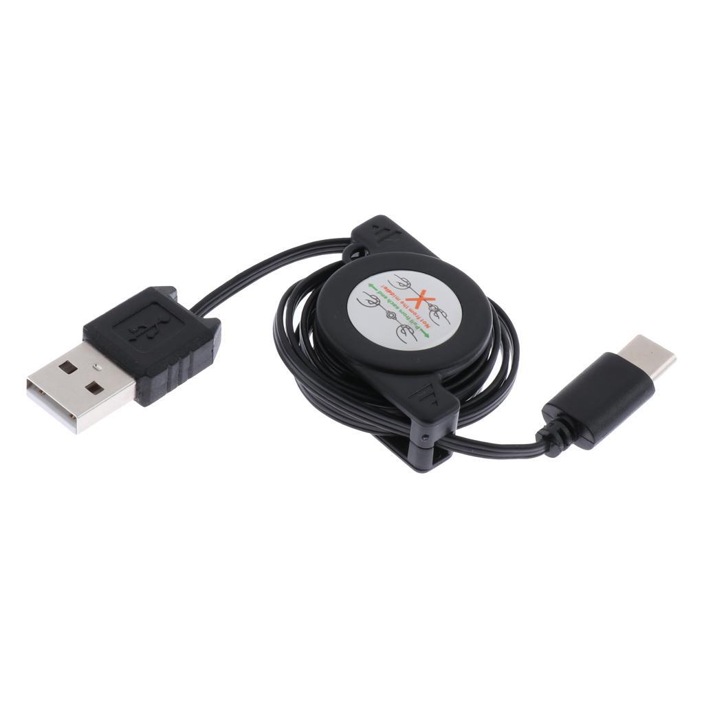 USB Cable, Retractable USB C to USB Charger Data Sync & Charging Cord