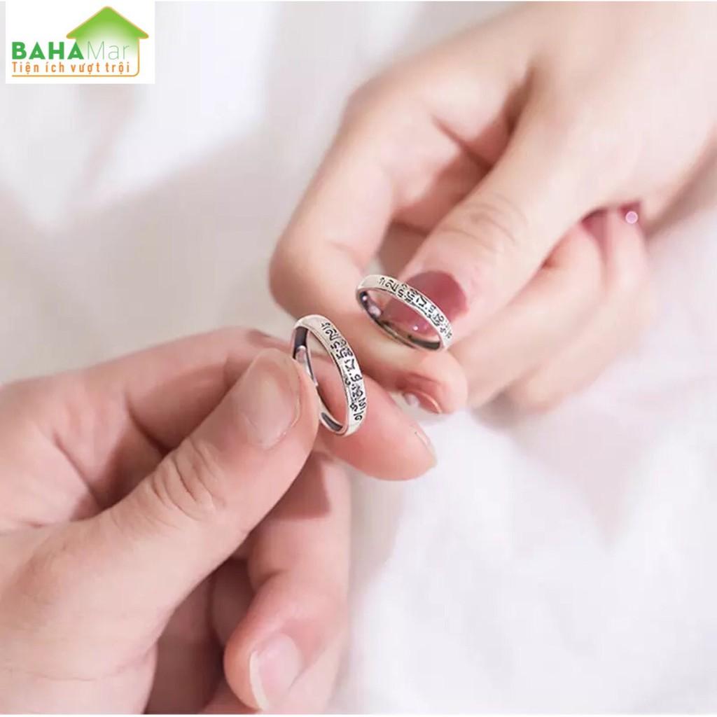 NHẪN BẠC 990 KHẮC LỤC TỰ ĐẠI MINH CHÂN NGÔN CHỮ PHẠN &quot;OM MANI PADME HUM&quot; MANG MAY MẮN, TIÊU TRỪ NẠN ÁCH &quot;BAHAMAR&quot;