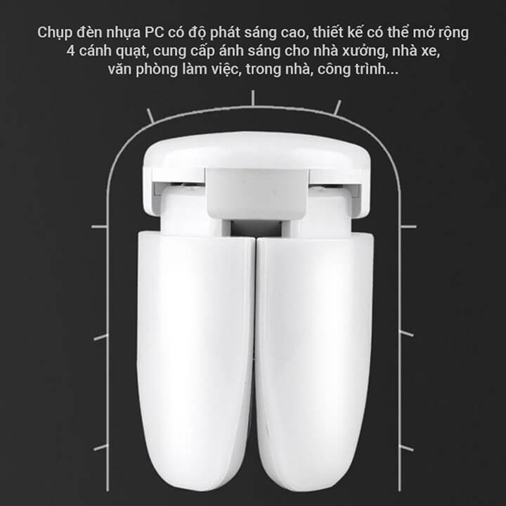 Bóng Đèn Led Cánh Quạt 4 Cánh 75W Siêu Sáng, Chuôi Xoáy E27 Ánh Sáng Trắng Tiết Kiệm Điện