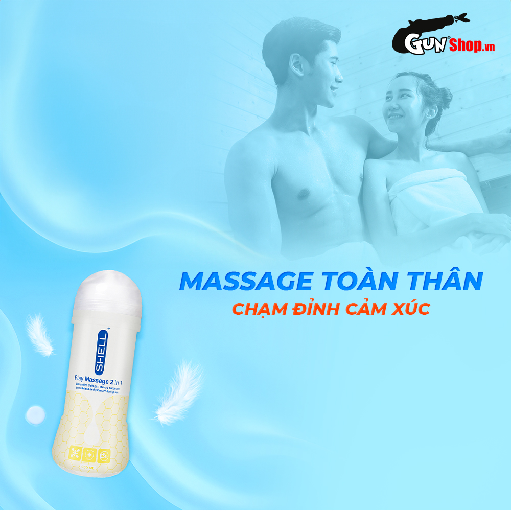 Gel bôi trơn Shell Play Massage 2 in 1 Collagen - Chai 200ml