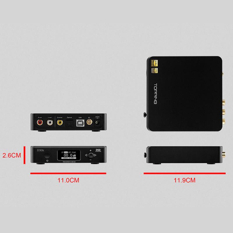 TOPPING D50s ES9038Q2M*2 DAC Bluetooth 5.0 LDAC D50 DSD512 32Bit/768kHz Hi-Res Audio HIFI Decoder