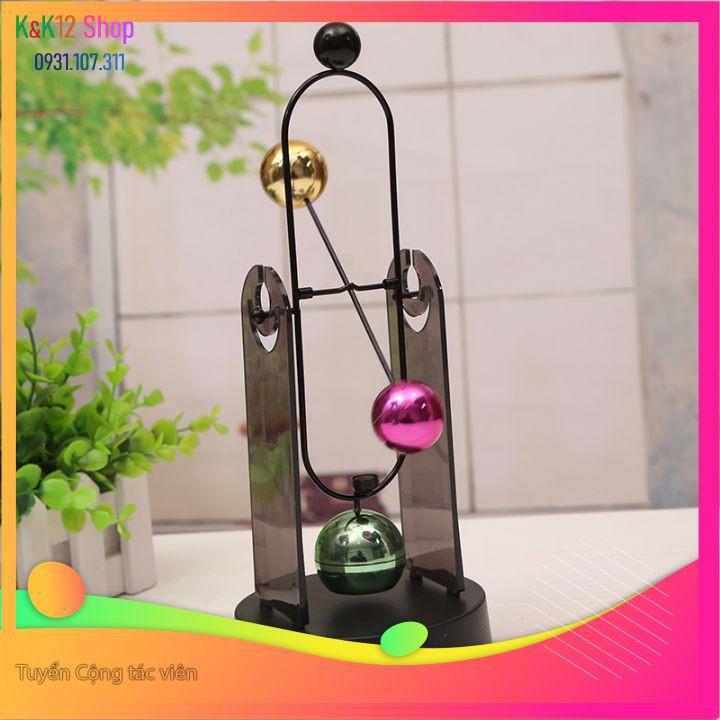 Đồ chơi sáng tạo &quot;con lắc Newton phiên bản Quả Cầu dao động vĩnh viễn&quot; giúp giải trí HIỆU QUẢ, Shop TẶNG 4 pin AA