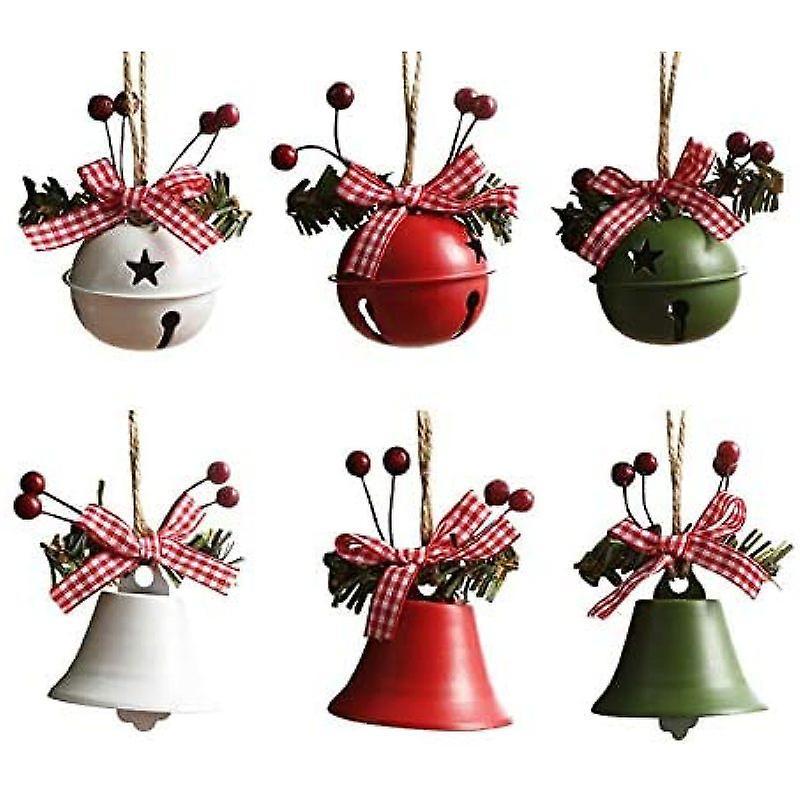 6 máy tính kim loại Bells Cây đồ trang trí đồ trang trí đồ trang trí cây thông Giáng sinh Chuông Giáng sinh