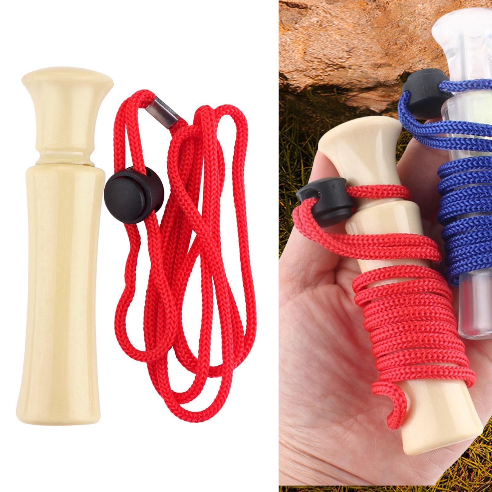 Duck Call Whistle with Rope Decoy Gear Hunting Outdoor Tool red