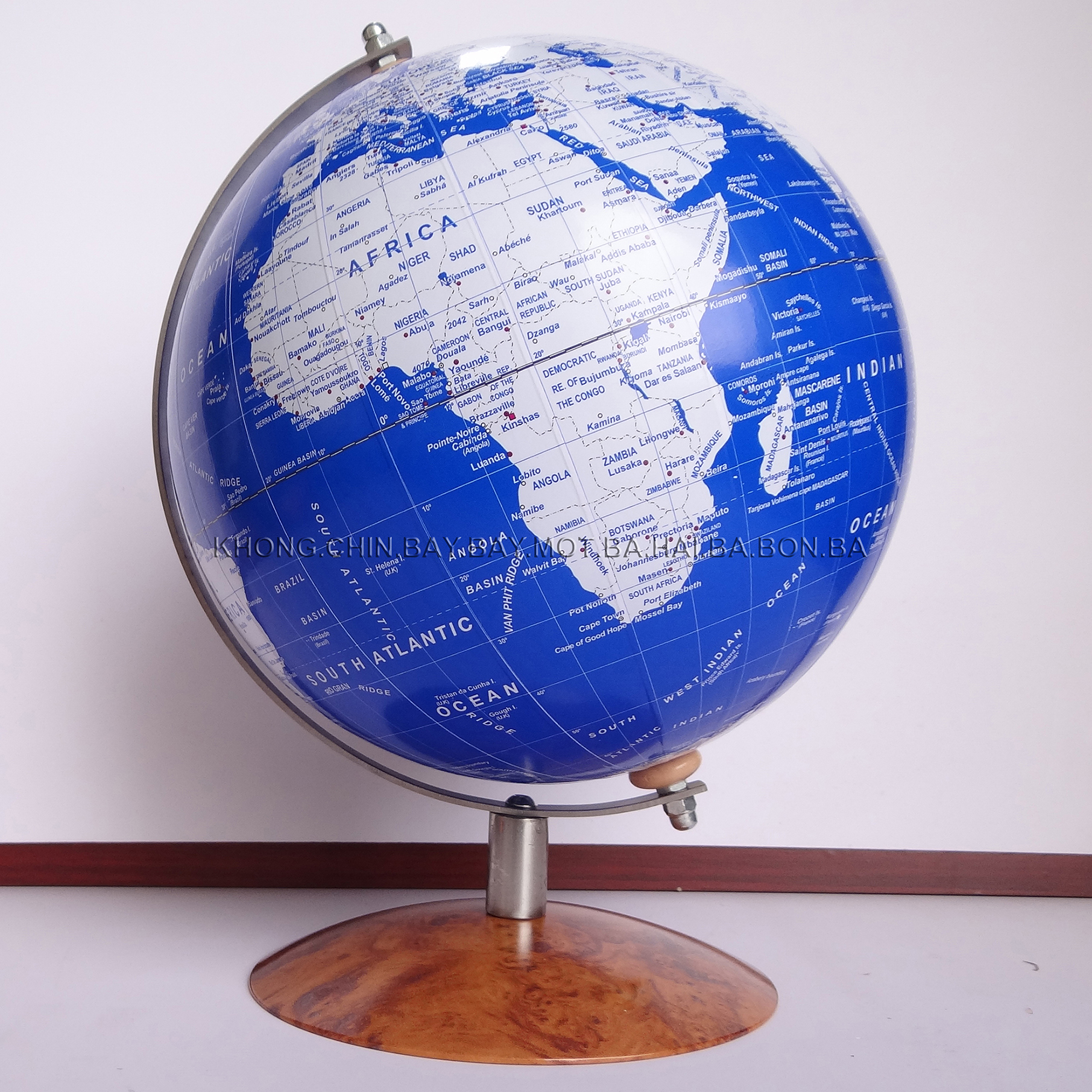 Địa cầu phong thuỷ 33 TA - Giá đỡ inox, đế inox vân nu