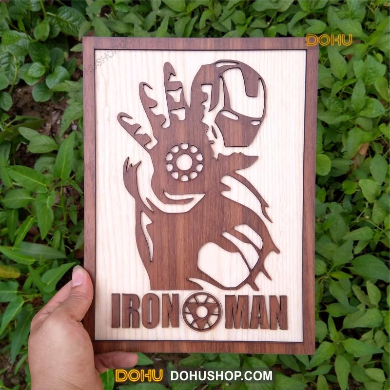 Tranh Treo Tường Gỗ DOHU012: Iron Man - Thiết Kế Đơn Giản, Độc Lạ, Sang Trọng