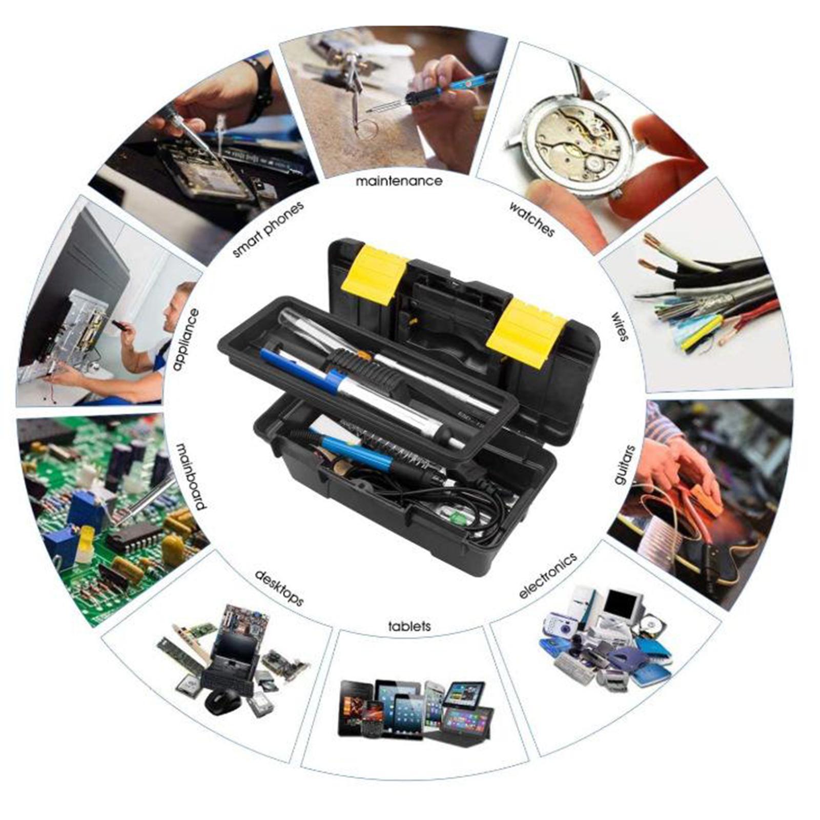 Electric Soldering Iron Gun Tool Kit Welding Desoldering Pump Tool 110V 60W