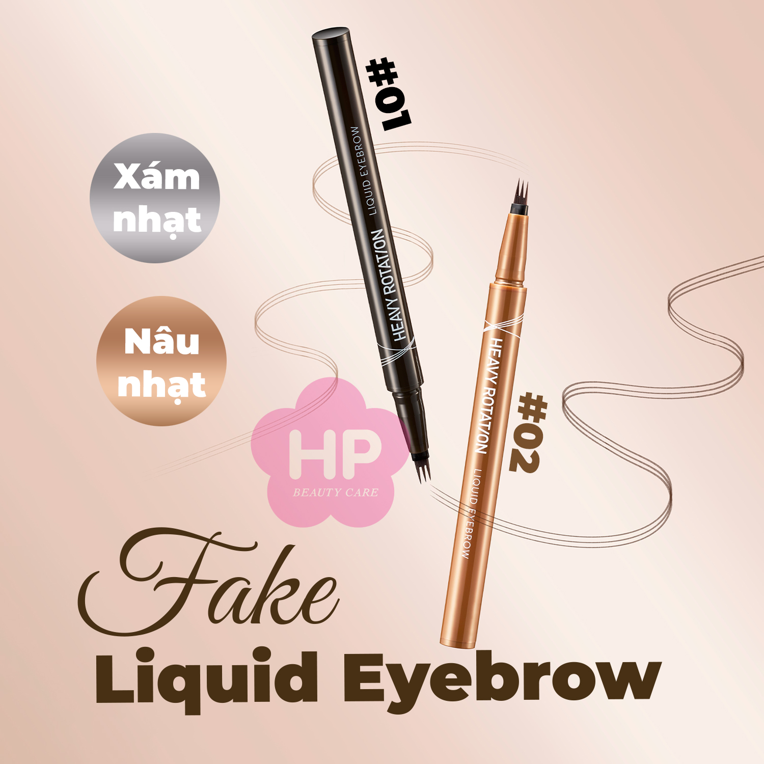 Bút Nước Kẻ Lông Mày Dạng Phẩy Sợi Chống Thấm Nước Nét Kẻ Siêu Mịn Màu Xám Nhạt #01 Kissme Heavy Rotation Fake Liquid Eyebrow 0.4 mL