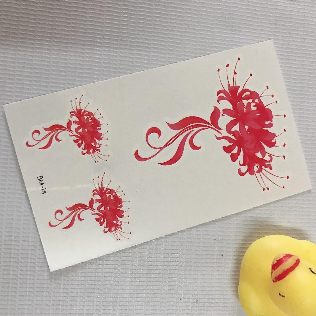 COMBO 5 TẤM HÌNH XĂM DÁN 10X6CM HOA BỈ NGẠN XINH TƯƠI - CHỌN MẪU TÙY THÍCH