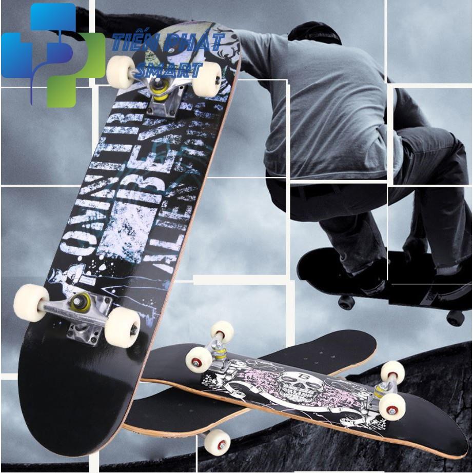 Ván Trượt Thể Thao 80cm (Tặng Túi đựng Ván)Skateboard Mặt Nhám Cao Cấp Gỗ Phong Ép 7 Lớp Cơ Bản Và Chuyên Nghiệp