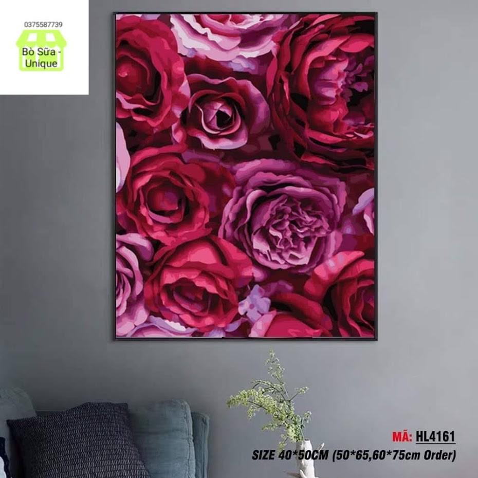 Tranh sơn dầu số hóa  giá size 40x50 đã căng khung và đầy đủ phụ kiện