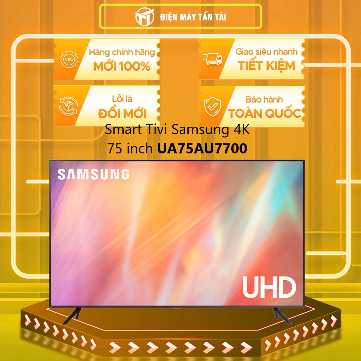 Smart Tivi Samsung 4K 75 inch UA75AU7700