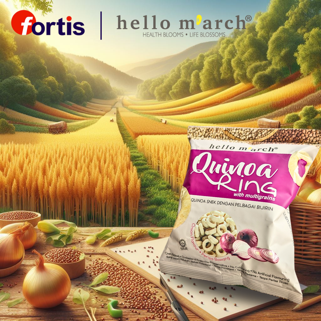 Snack Ngũ Cốc Vị Hành Tây Hạt Quinoa Hello March Gói 30g