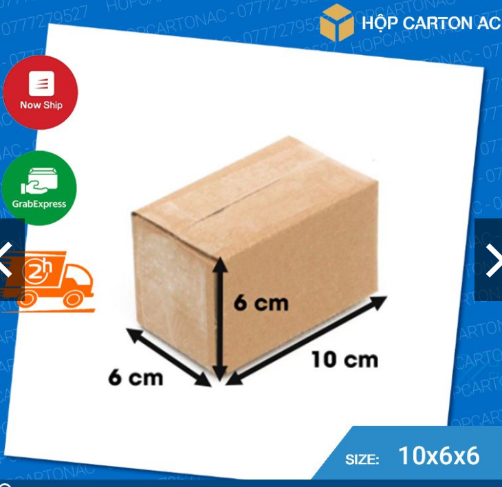 Hộp carton bao bì kích thước 10x6x6, thùng giấy cod gói hàng, bìa cứng đóng hàng nắp đậy giá rẻ