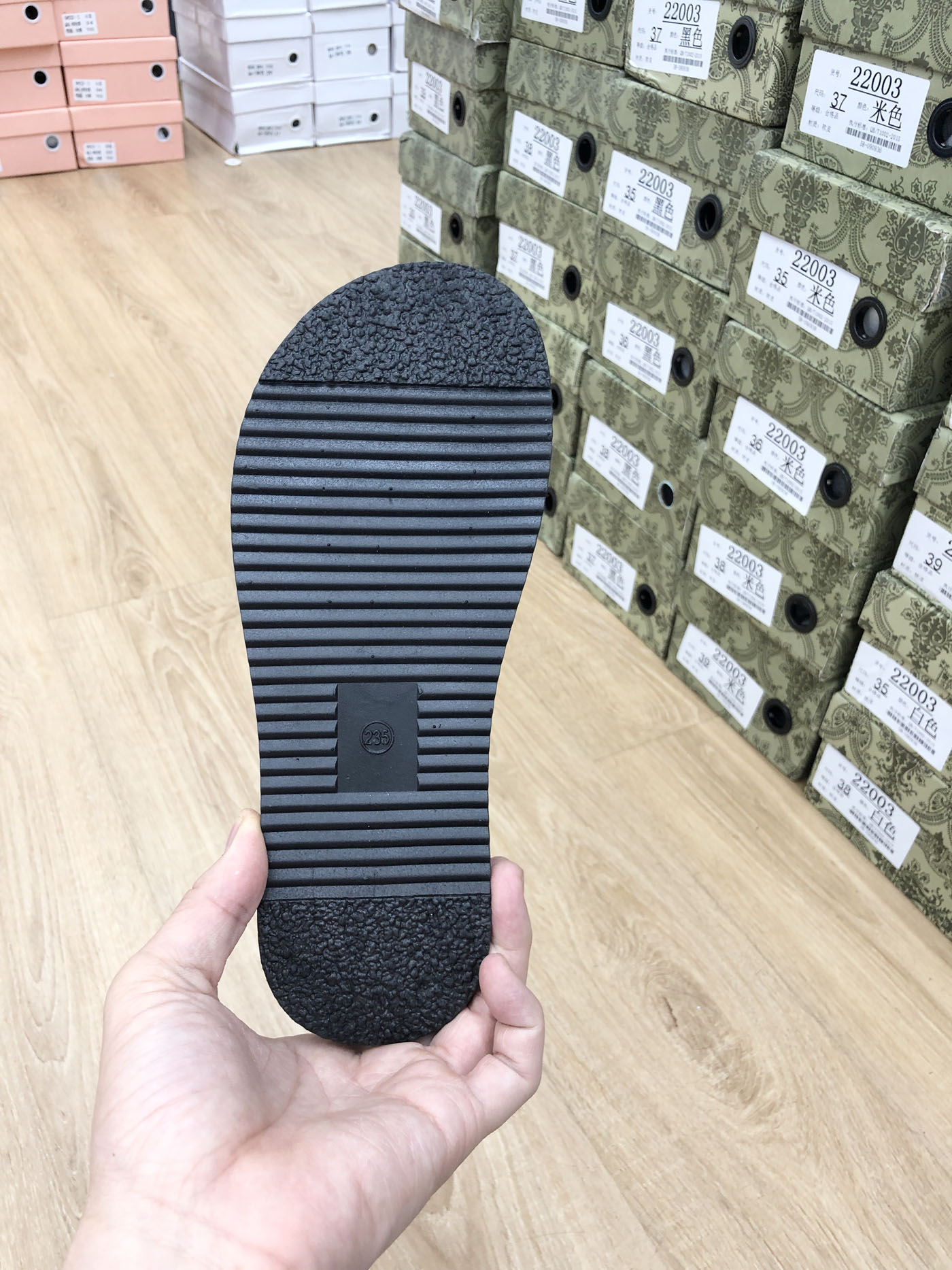 Dép bánh mì nữ, trần trám, quai xích DN663