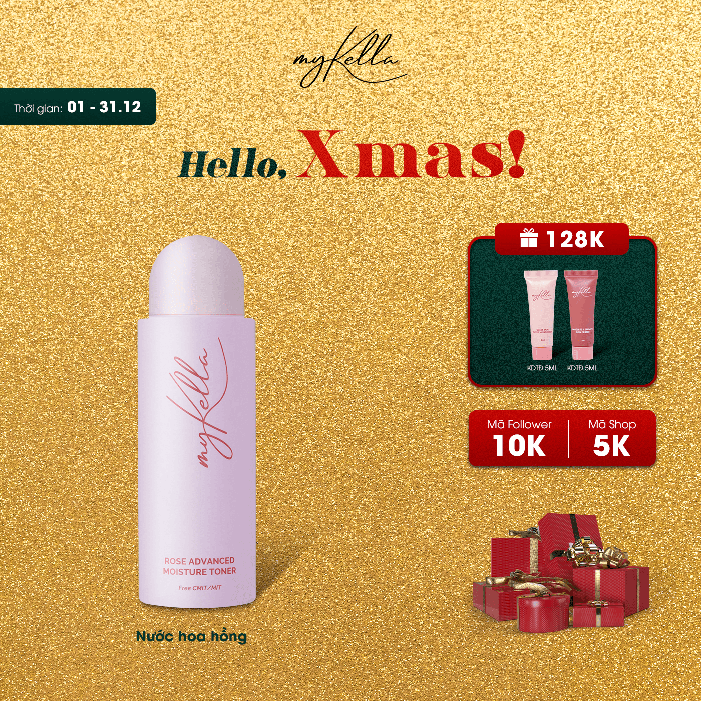 Combo Xmas 3 - Nước hoa hồng + Kem chống nắng