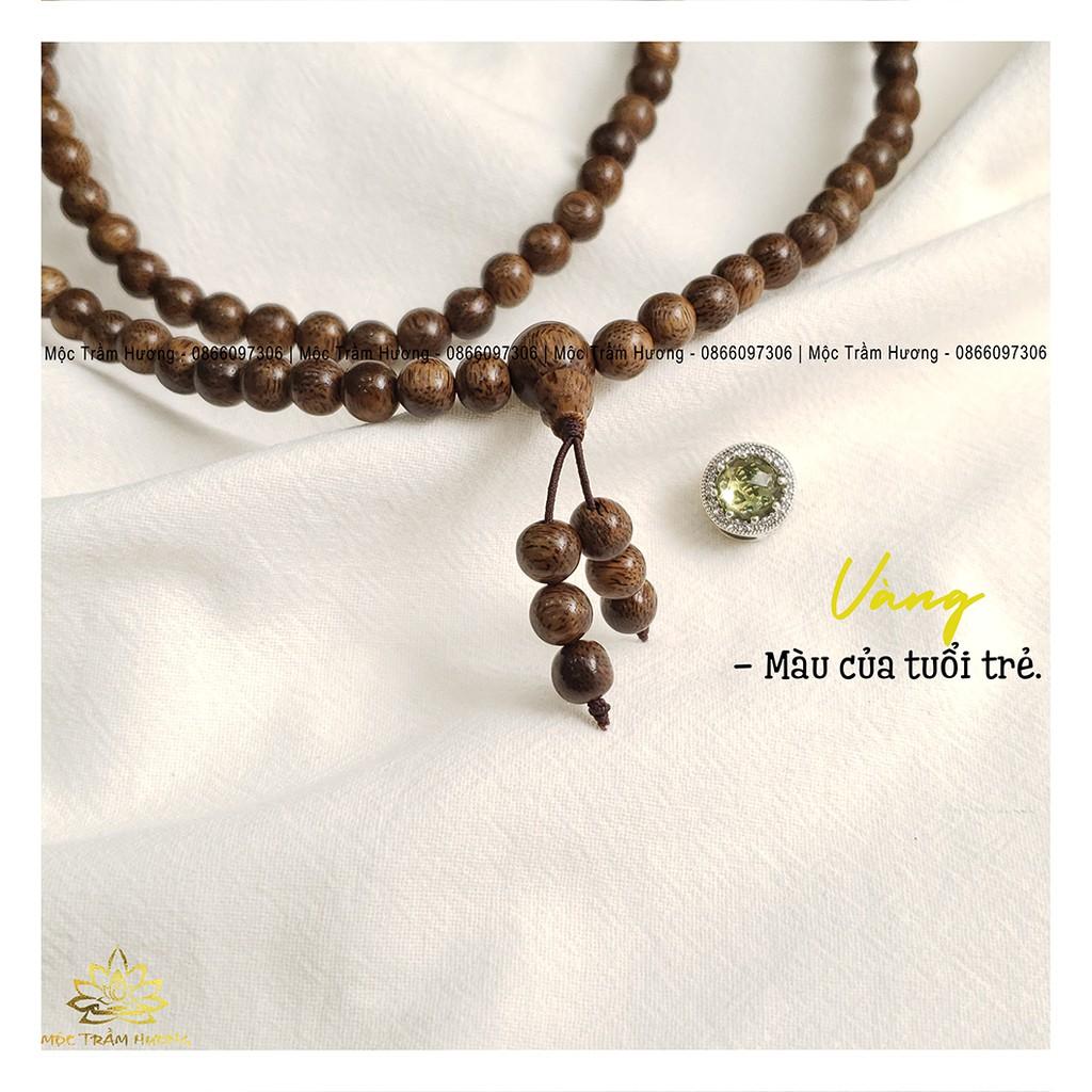 Vòng tay Chuỗi Tràng Hạt 216 4mm Trầm Sánh Chìm MIX Bạc S925 CHARM - Trầm Hương Tự Nhiên