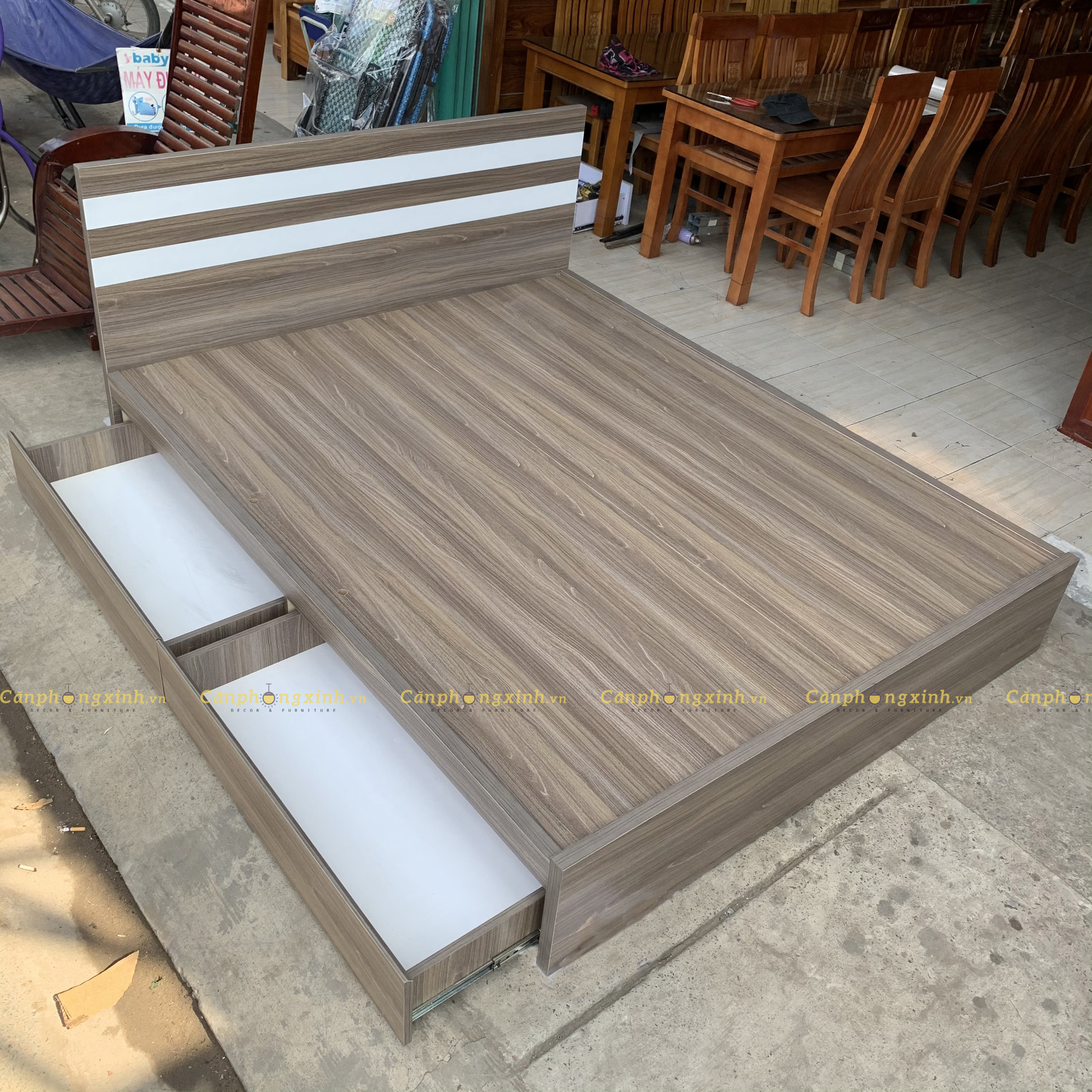 Giường ngủ gỗ MDF 2 hộc kéo full giường CPX-G41