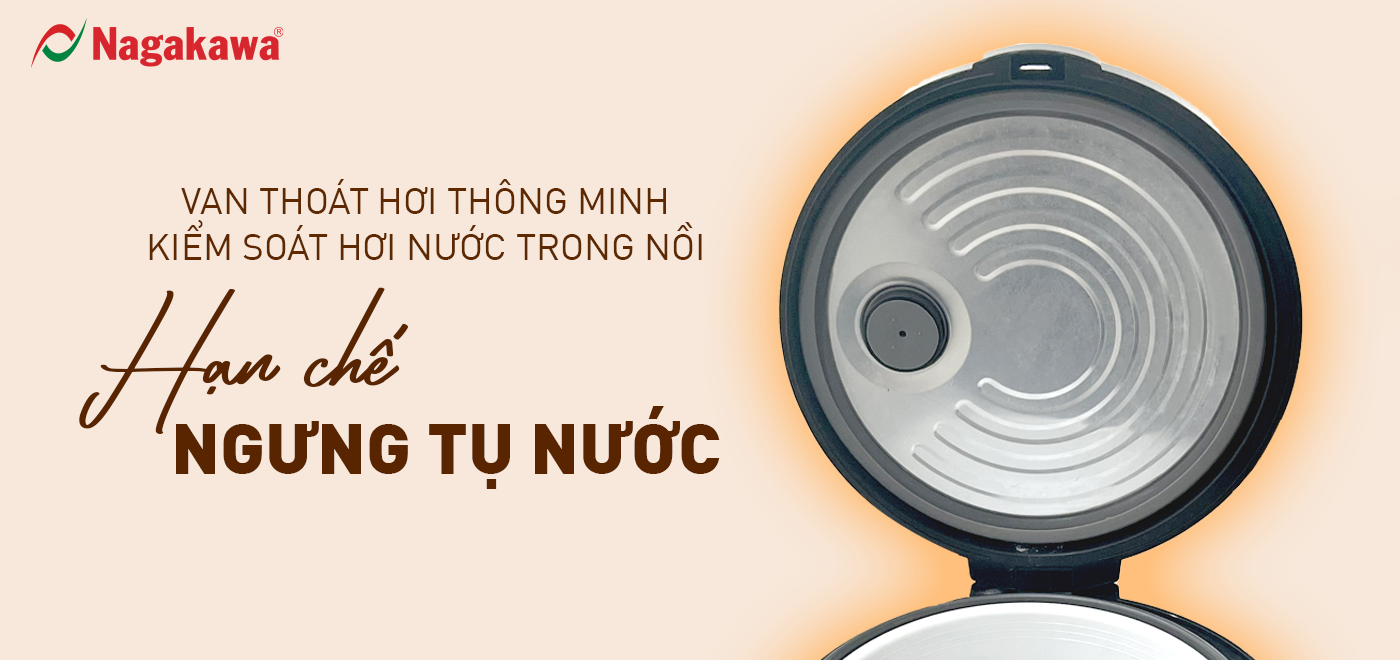 Nồi cơm điện cơ Nagakawa NAG0146 (1,8L - 900W) - Lòng nồi hợp kim nhôm - Bảo hành 1 năm - Hàng chính hãng