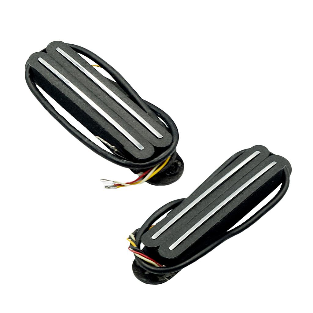 2X Dual Đường Sắt Điện ST Guitar Pickup Đường Đôi Humbucker Đen