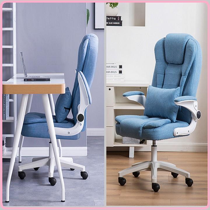 Re0681. 3 Ghế xoay văn phòng đệm cao su bọc nỉ tay nâng 90 độ - Ghế văn phòng
