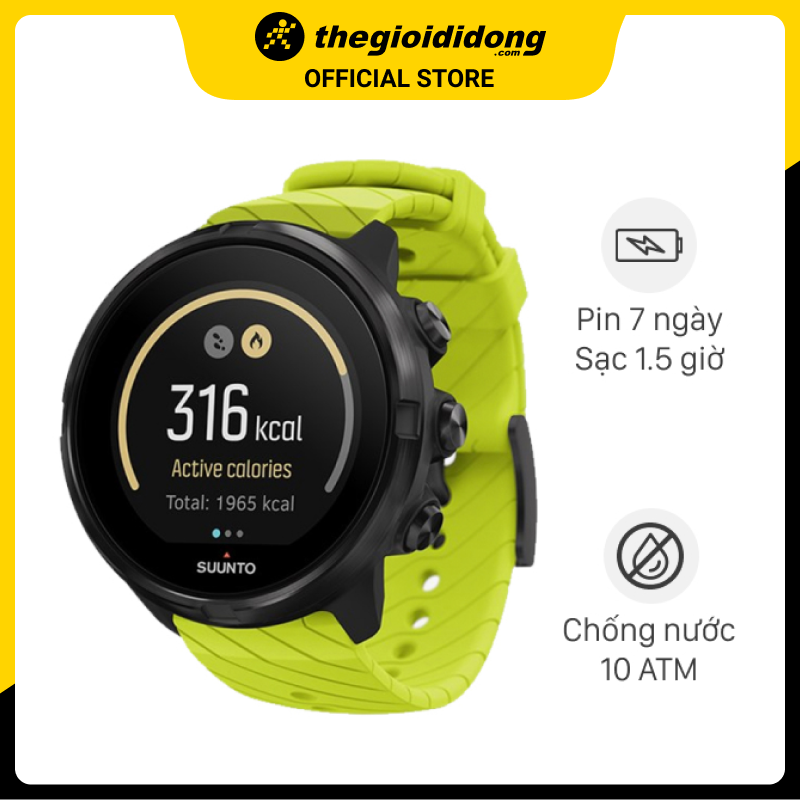 Đồng hồ thông minh Suunto 9 Dây silicone - Hàng chính hãng