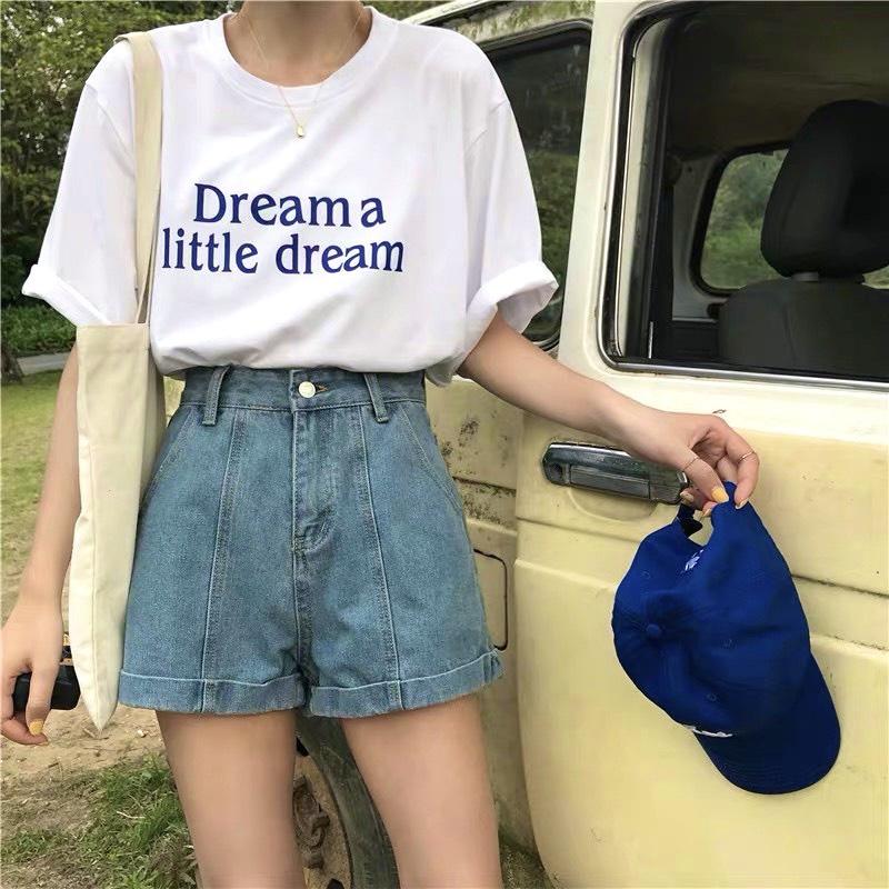 Quần đùi nữ chất kaki, Quần Sooc Đùi Nữ Cạp Cao Ulzzang Thời Trang