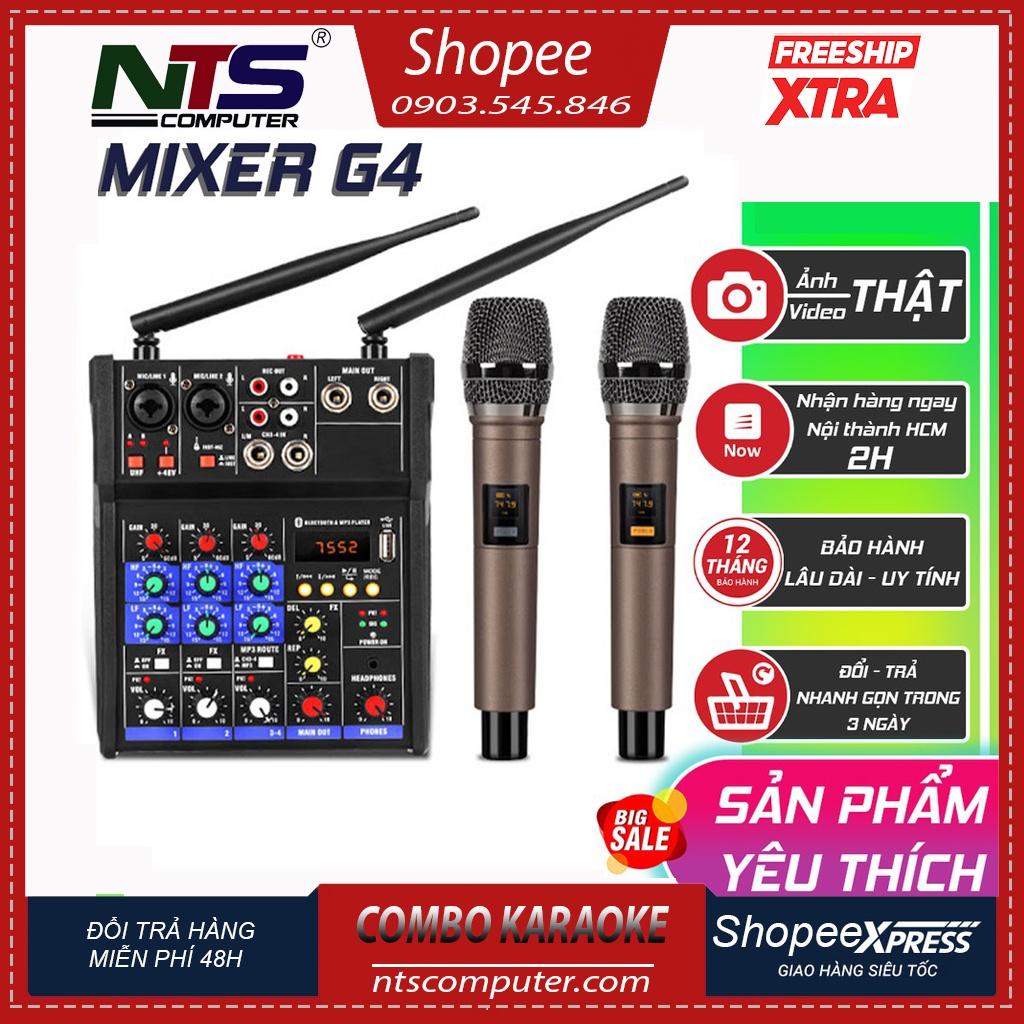 Bàn Mixer G4 Bluetooth tạo vang tốt - thu âm, hát karaoke, livestream, youtuber -âm thanh sắc nét