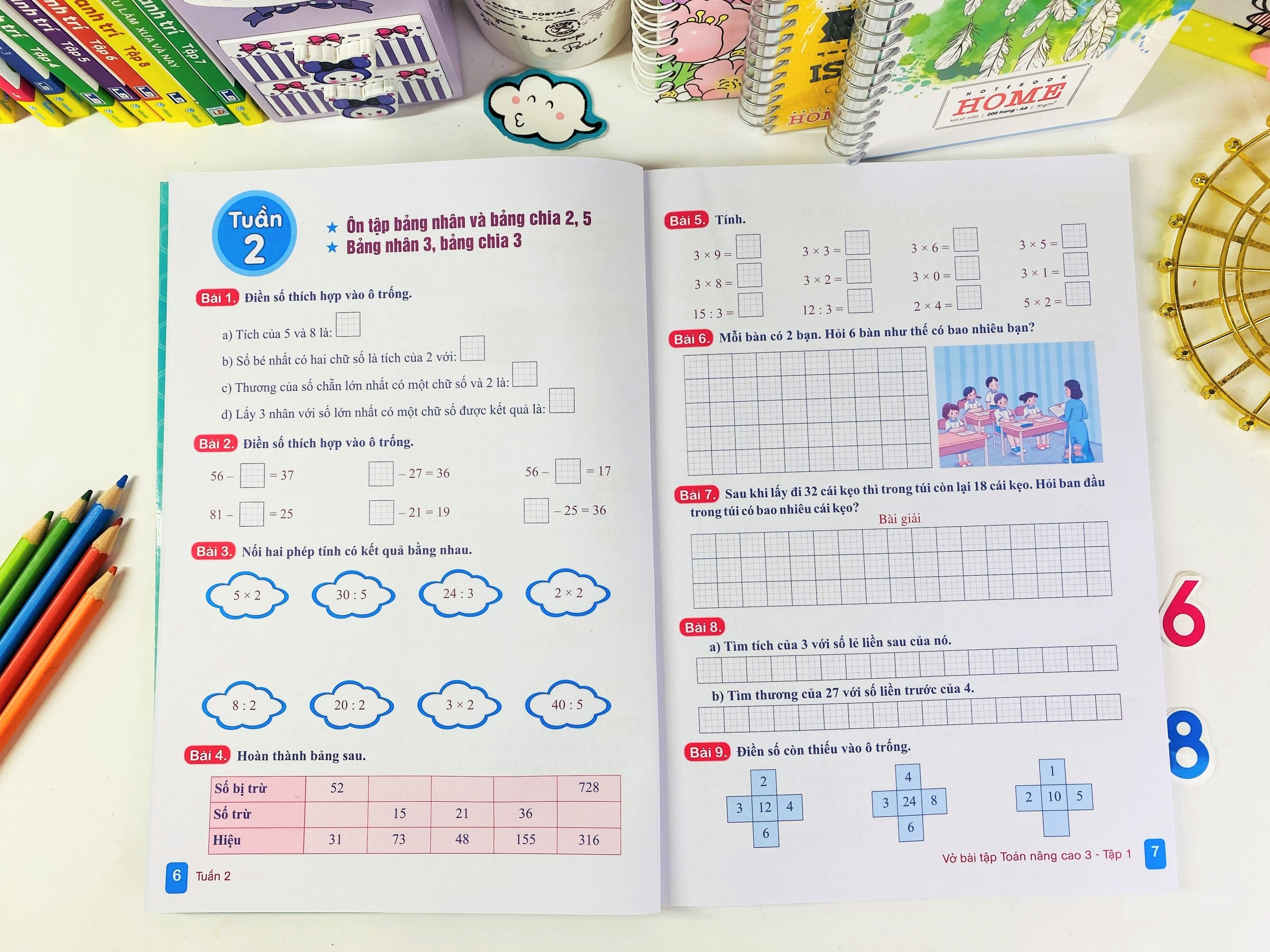 Sách - Combo 2 cuốn Vở Bài Tập Toán Nâng Cao 3 - Biên soạn theo chương trình GDPT mới - ndbooks