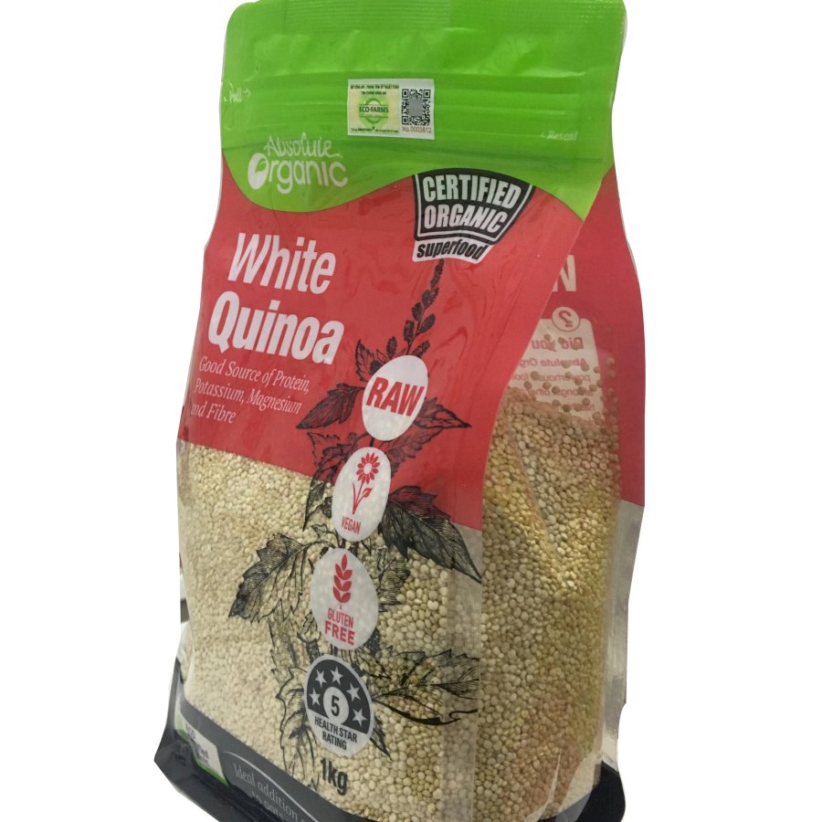 Hạt Diêm Mạch Hữu Cơ Úc Absolute Organic (Quinoa seed Túi 1kg)