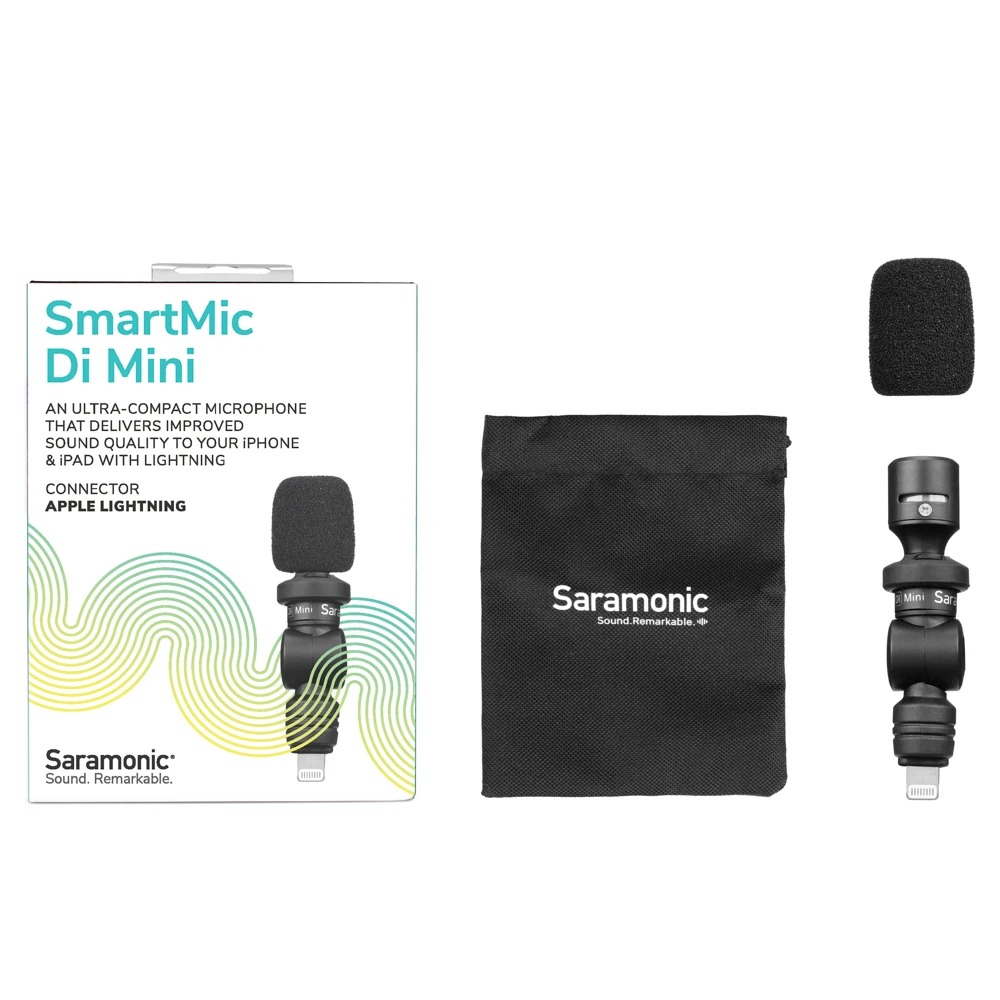 Micro Cho Điện Thoại, Máy Tính Bảng Apple, Chuẩn MFi, Giắc Cắm Lightning Saramonic Smartmic Di Mini - hàng chính hãng