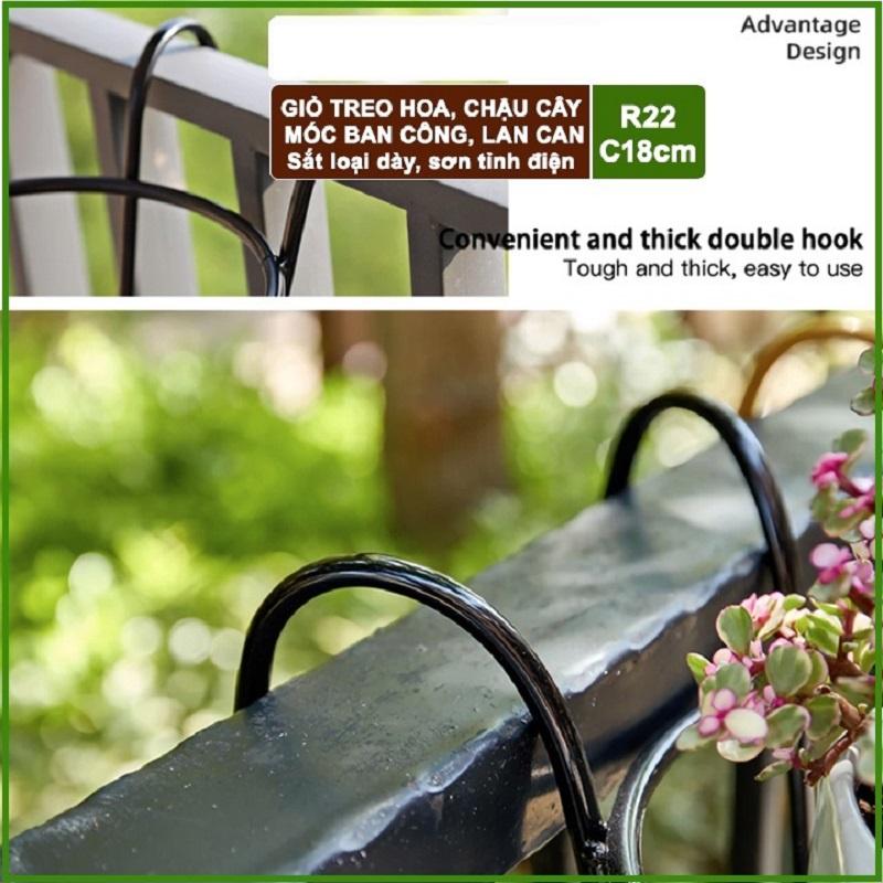 Giỏ treo ban công sắt hoa cây