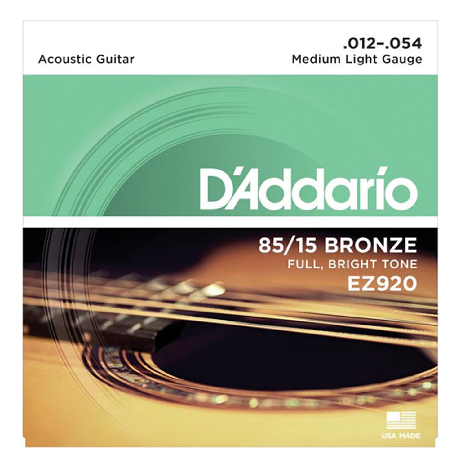 D'Addario EZ920 - Bộ Dây Đàn Guitar Acoustic Cỡ 12 (.012-.054) Phân Phối Chính Hãng (85/15 Bronze Strings Ghi-ta) - Kèm Móng Gảy DreamMaker