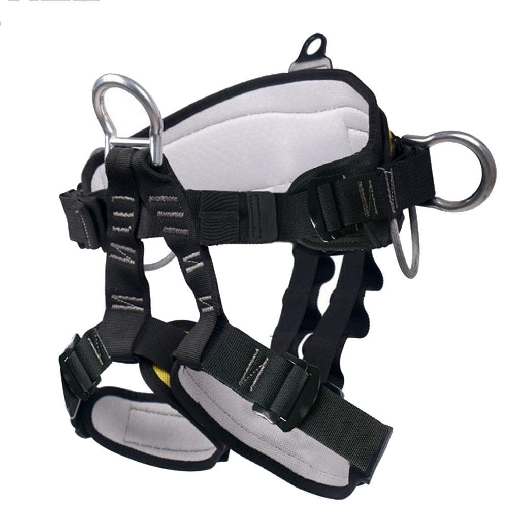 Climbing Harness, Safe Seat Belts Half Body Guide Harness for Mountaineering Tree Climbing Outdoor Training Caving Rock Climbing Rappelling Equip