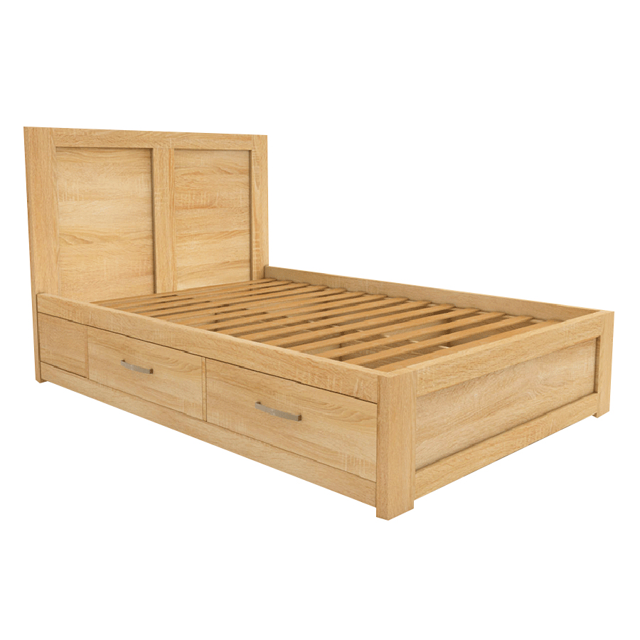 Giường Đôi Cuba Gỗ Sồi IBIE 1m8