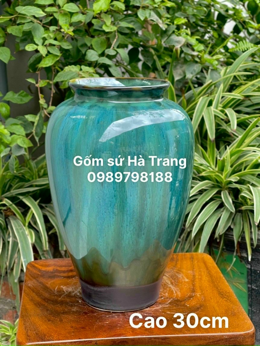 Lọ hoa gốm sứ Bát Tràng cao cấp cao 30cm men hoả biến ngân hà