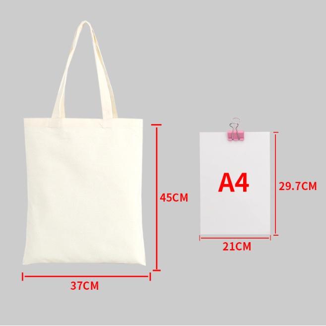 Túi vải canvas nhiều kích thước đeo vai cầm tay Trương Gia Túi Vải - Túi Canvas - Màu Trắng 38cmx45cm