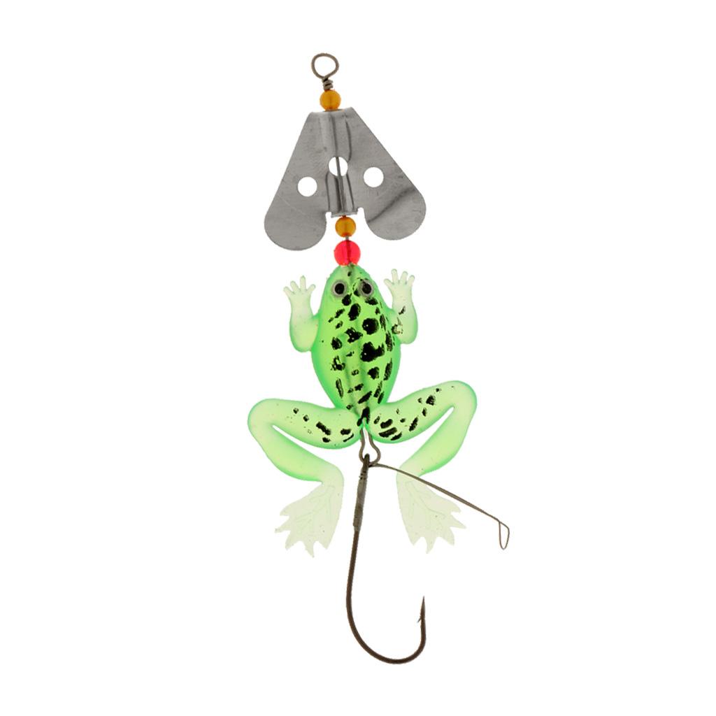 Soft Fishing Bait Frogs Lures Bionics Surface Lure for Bass Trout 12cm Green
