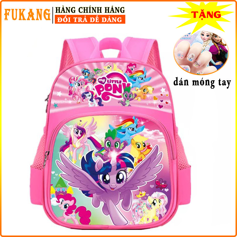 Balo Ngựa Lân, Ngựa Pony Hồng Cho Bé Gái Học mẫu Giáo Hàng Chính Hãng E48