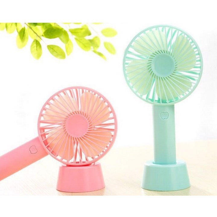 Quạt Mini Cầm Tay 4 Cánh Pin Sạc Có Đế Để Bàn - Quạt mini cầm tay tích điện - Hàng Nhập Khẩu